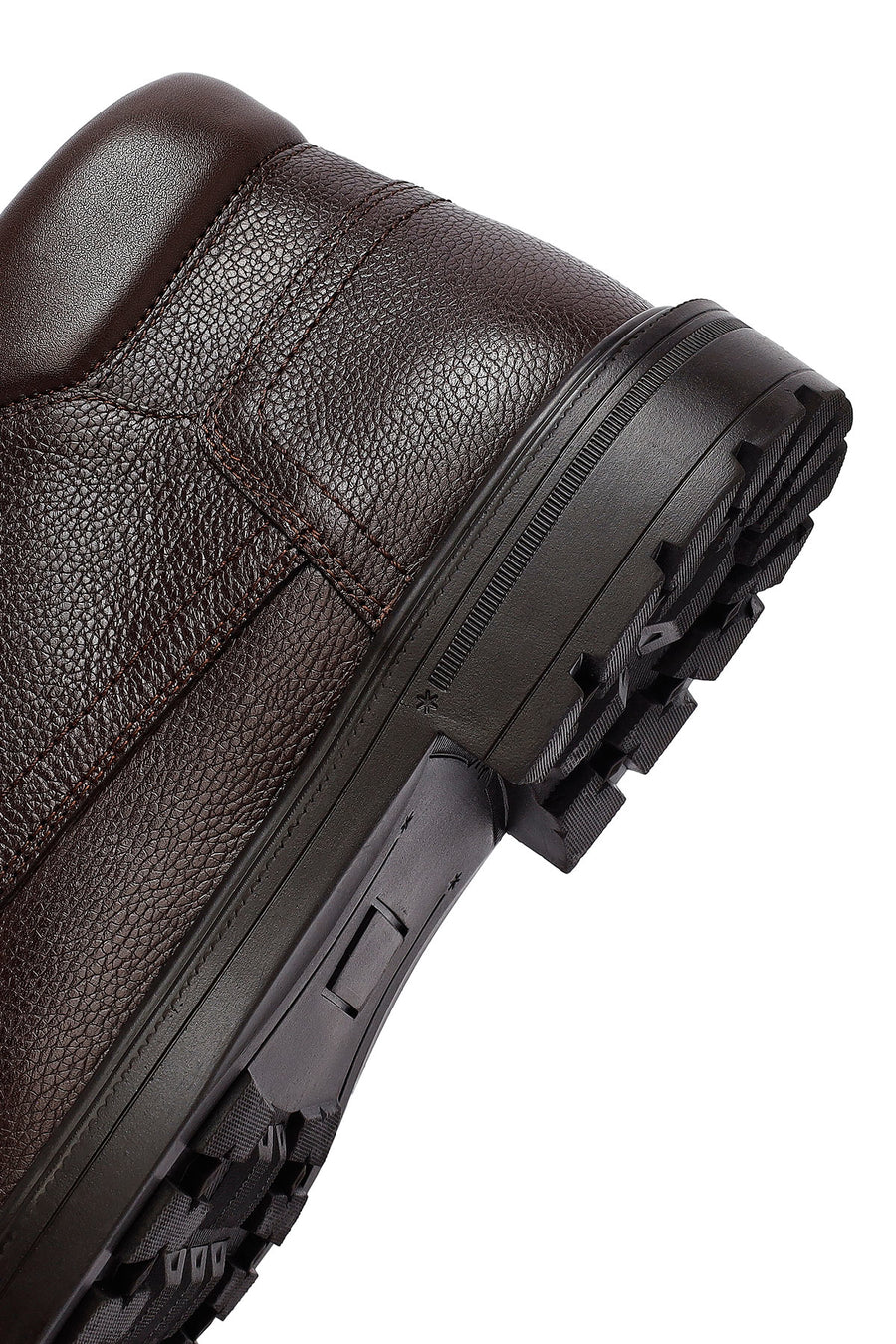 Men's Brown Zippered Leather Boat
