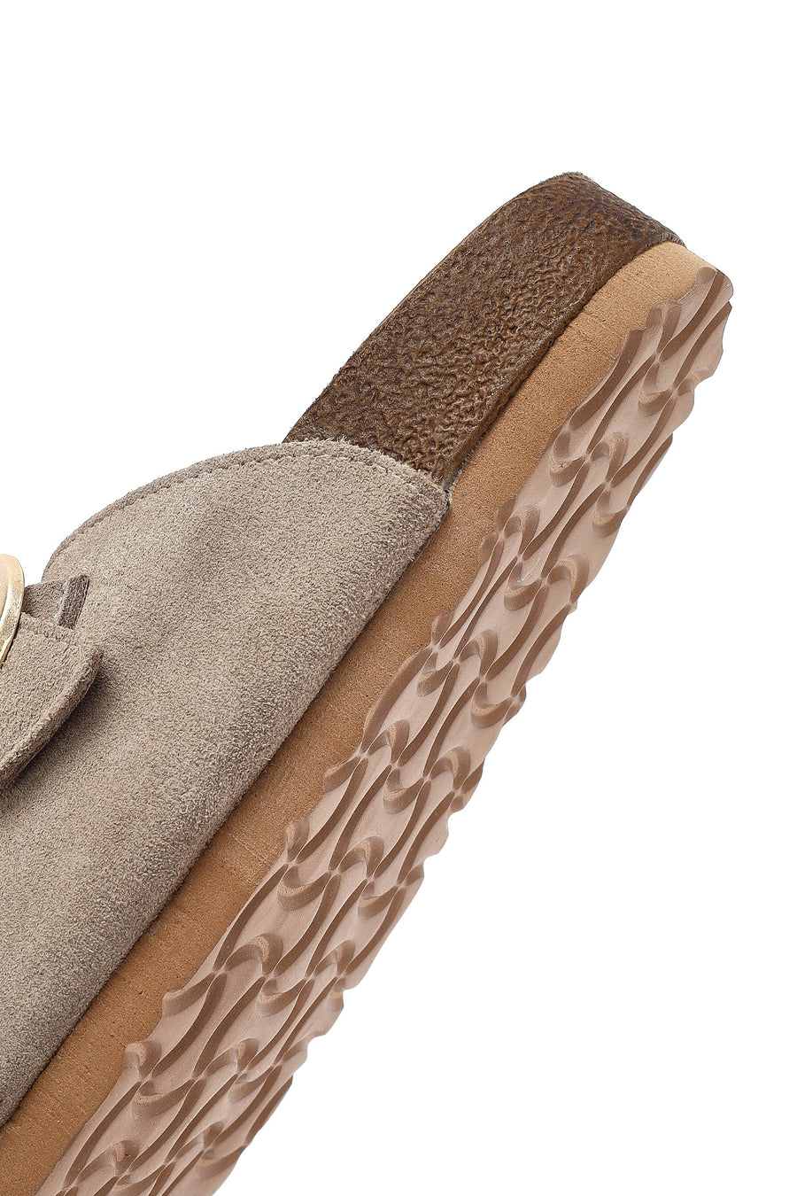 Women's Mink Buckled Suede Leather Slippers