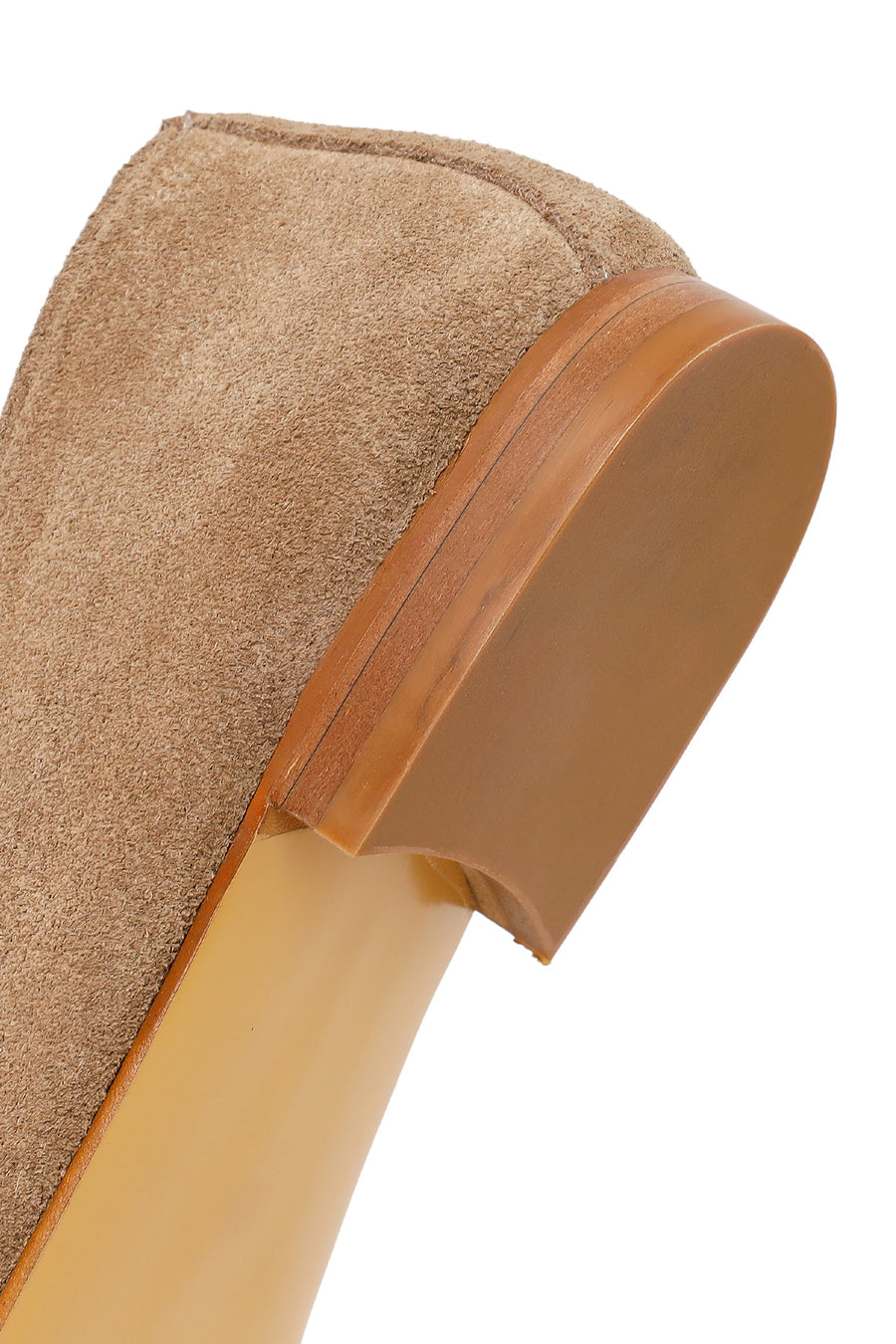 Women's Beige Suede Leather Masculine Loafer