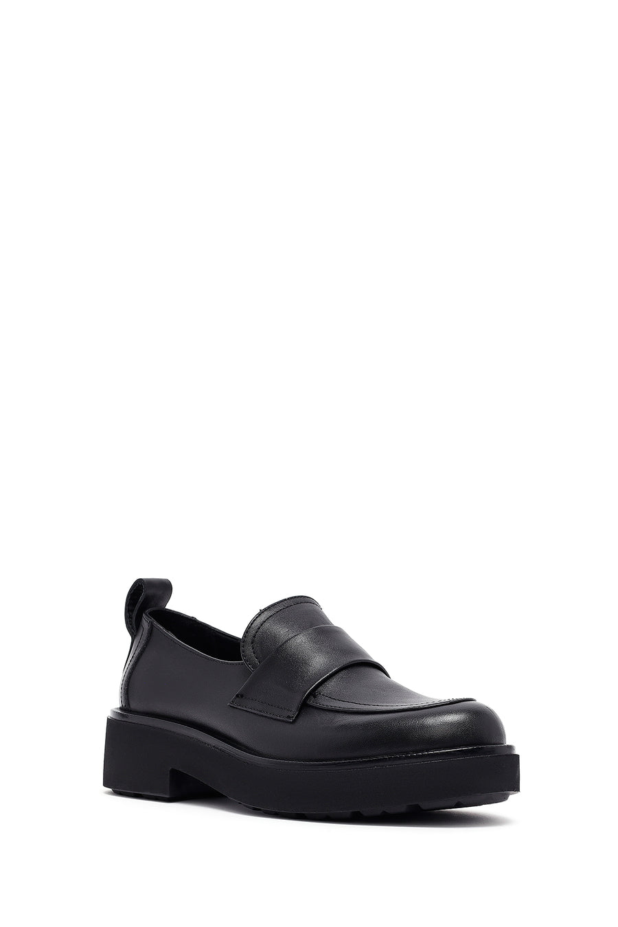 Kadın Siyah Deri Maskülen Loafer