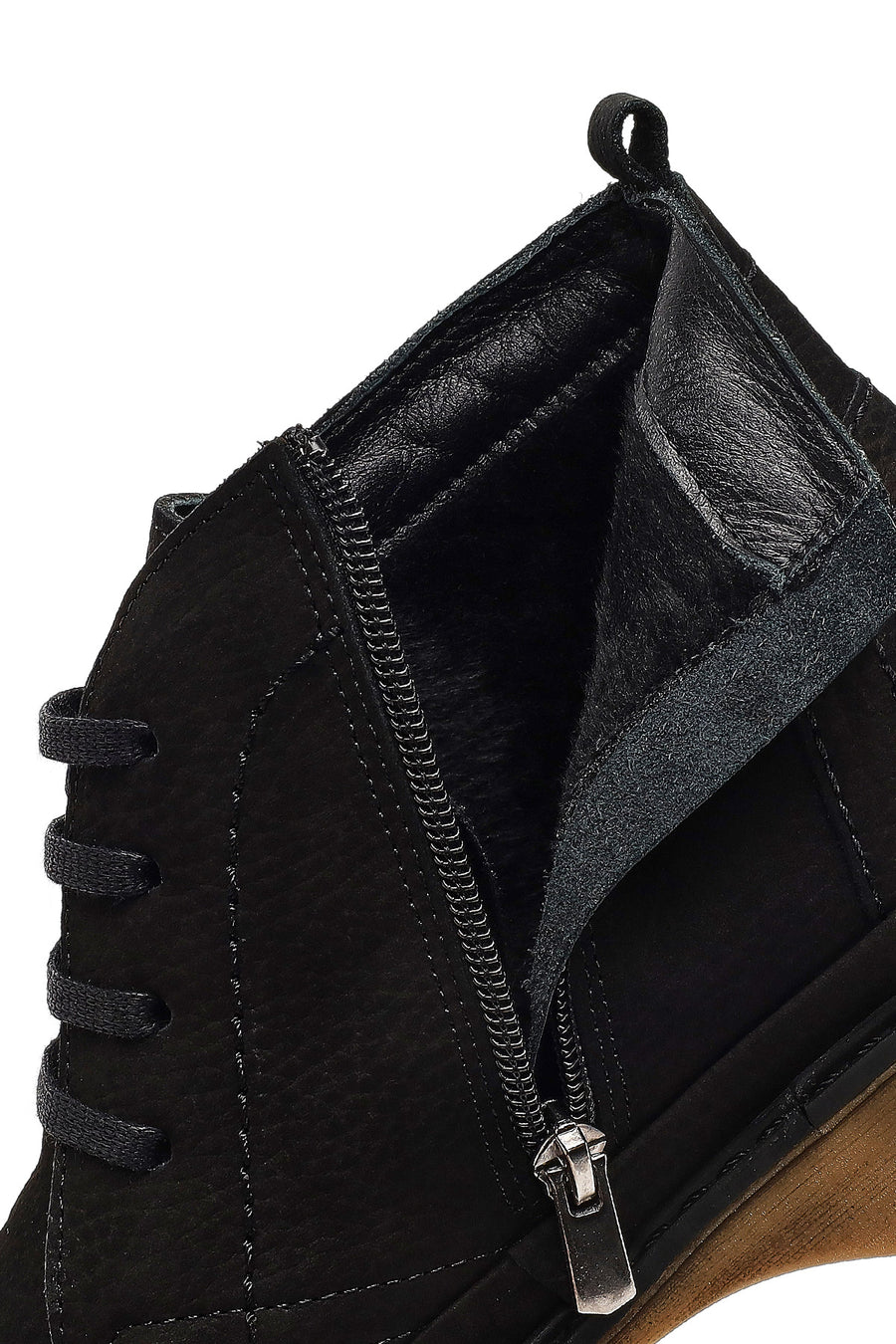 Male Black Zip Closure Nubuck Leather Boots