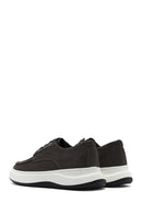 Men's Grey Lace-up Chunky Sole Nubuck Leather Casual Shoes | Derimod