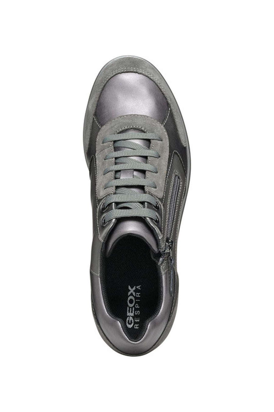 Geox Women's Gray Lace Up Thick Soled Sneaker