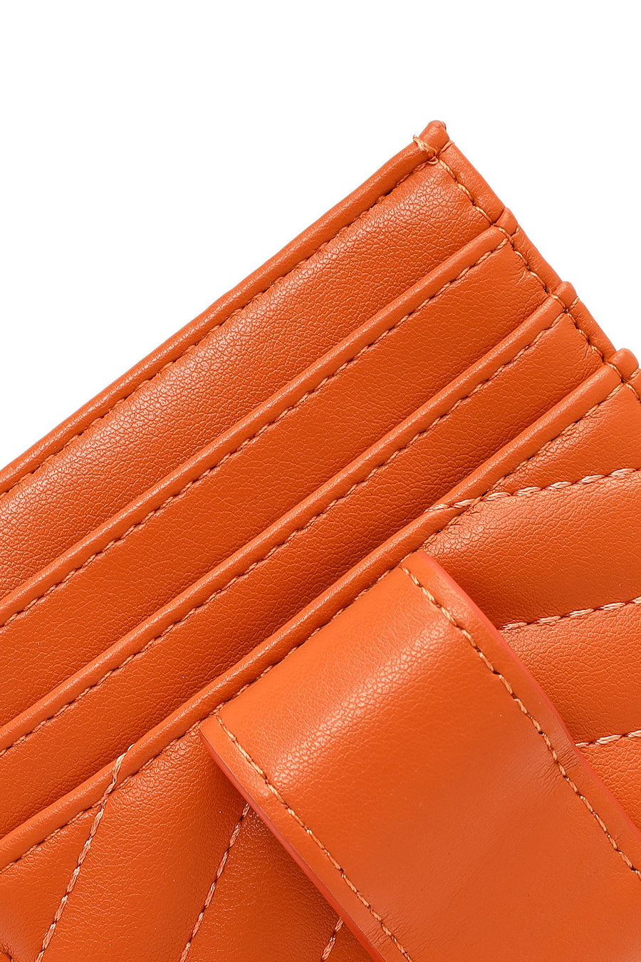 Woman Orange Quilted Card Holder