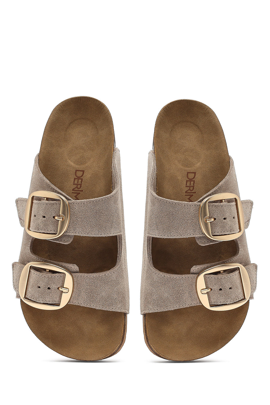 Women's Mink Buckled Suede Leather Slippers