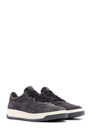 Men's Anthracite Suede Leather Sneaker | Derimod