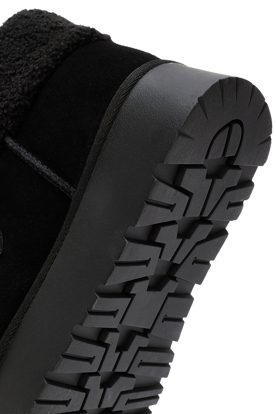 Women's Black Thick-Soled Fur Suede Leather Boots