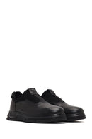 Male Black Leather Casual Comfort Sneaker | Derimod