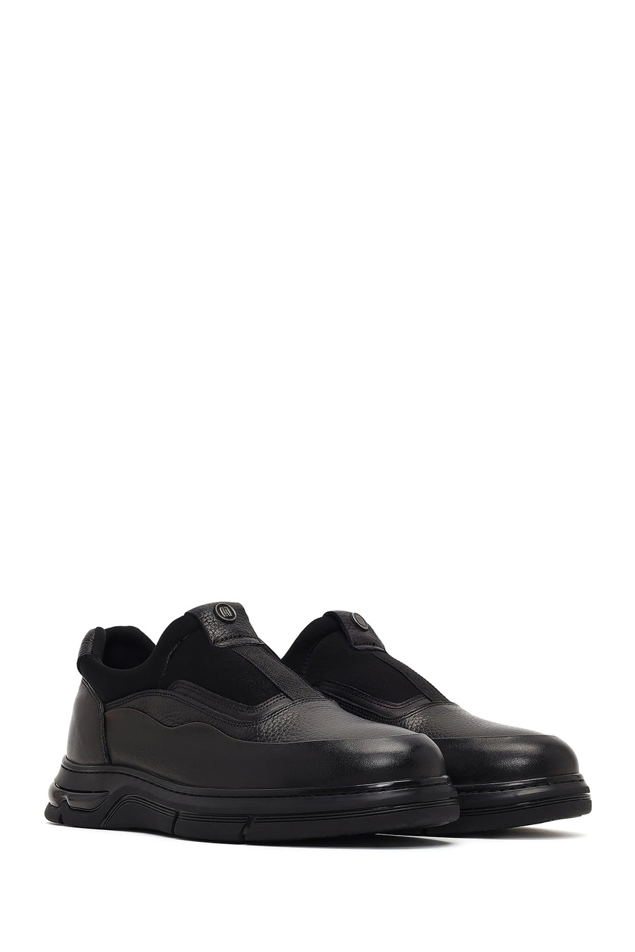 Male Black Leather Casual Comfort Sneaker