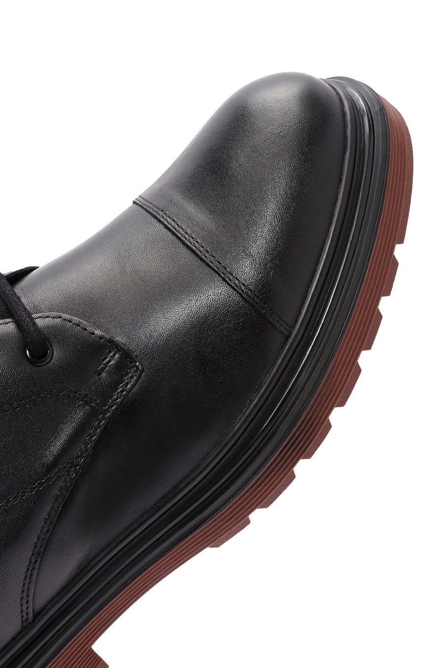 Men's Black Zippered Lace-Up Leather Combat Boots