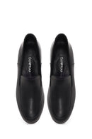Woman Black Short Wedge-Heel Leather Comfort Shoes | Derimod