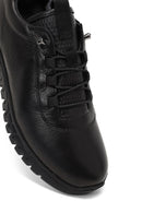 Kadın Siyah Bağcıklı Deri Sneaker | Derimod