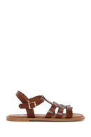 Women's Brown Leather Bodrum Sandals | Derimod
