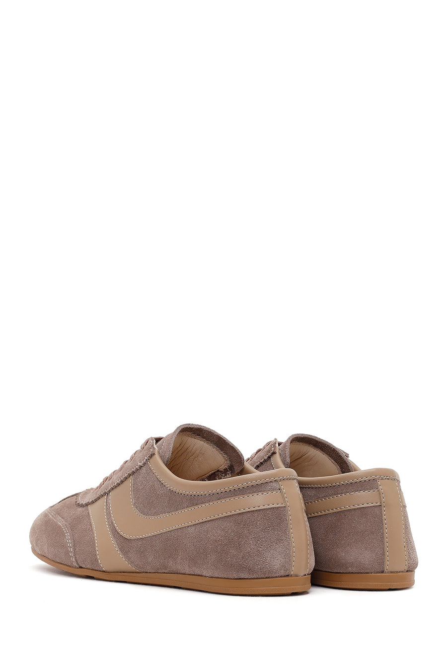Women's Mink Lace-Up Suede Leather Sneakers
