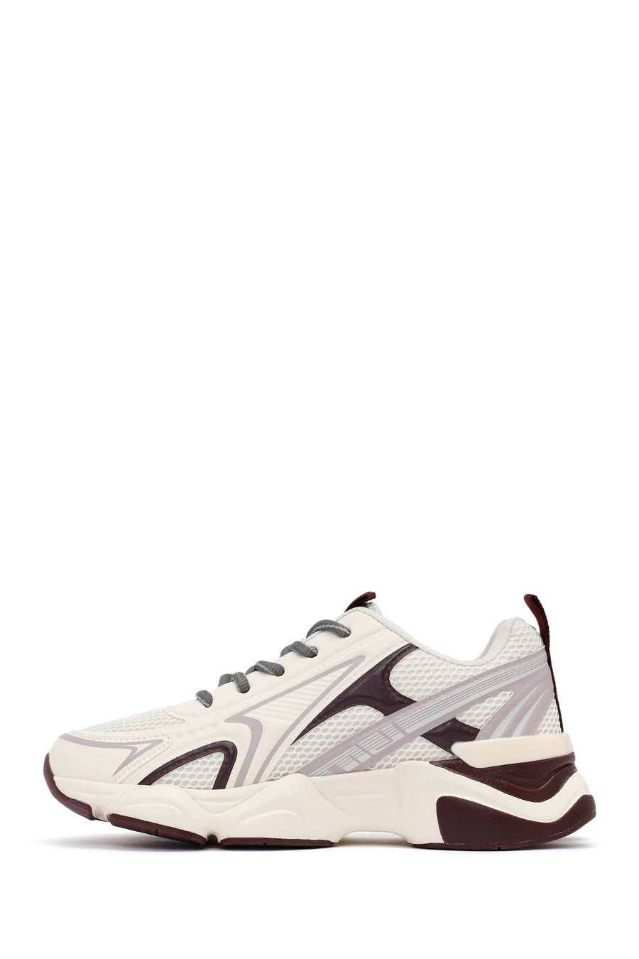 Kadın Bordo Bağcıklı Kalın Tabanlı Sneaker