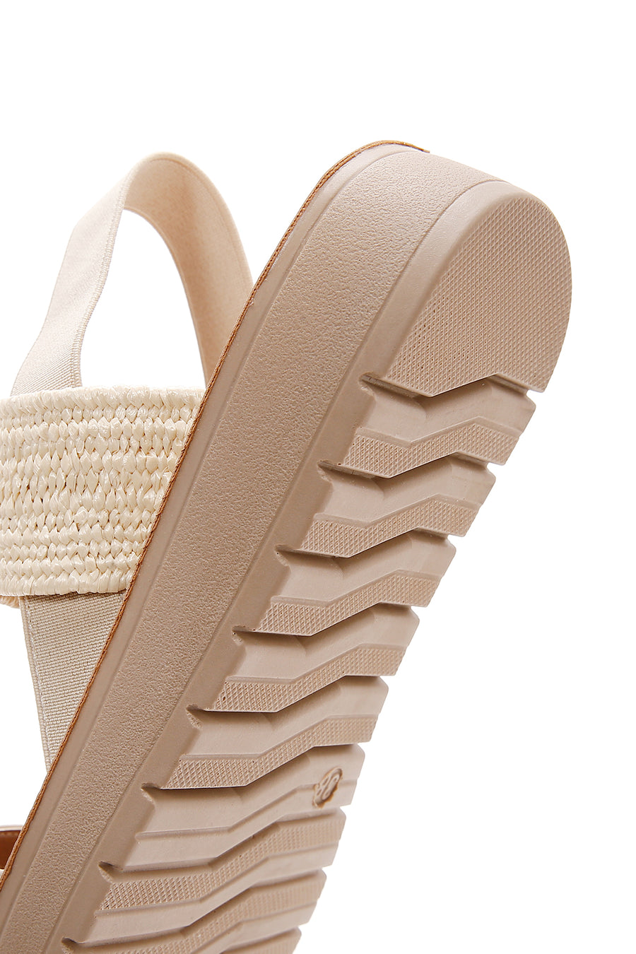 Women's Beige Ankle Elastic Sandals