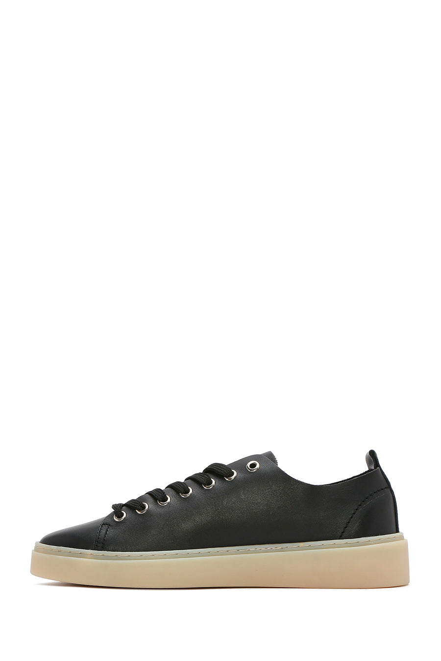 Men's Black Lace-up Leather Sneaker