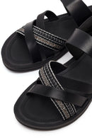 Women's Black Strappy Sandals | Derimod