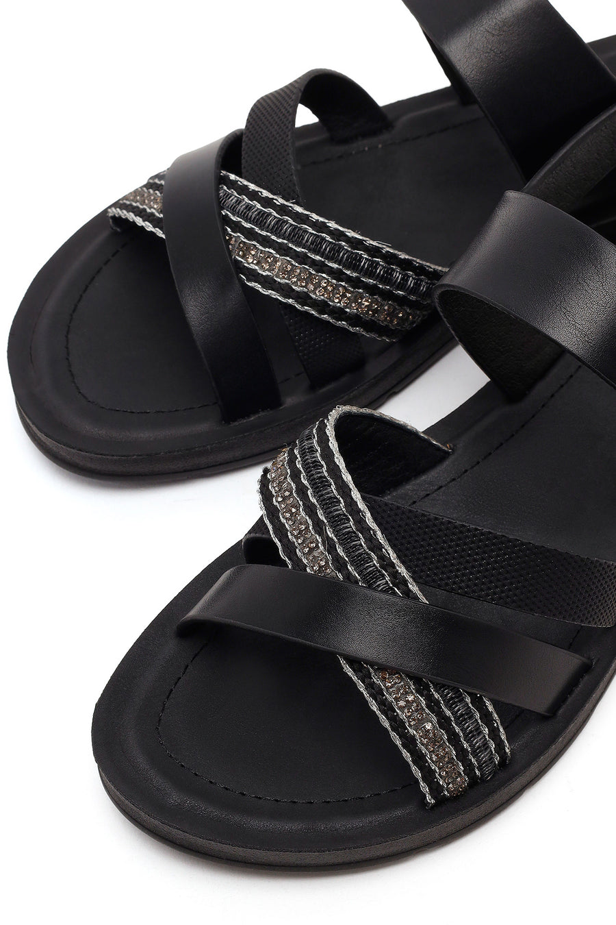 Women's Black Strappy Sandals