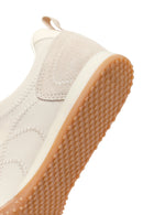 Women's Cream Lace-Up Leather Sneakers | Derimod