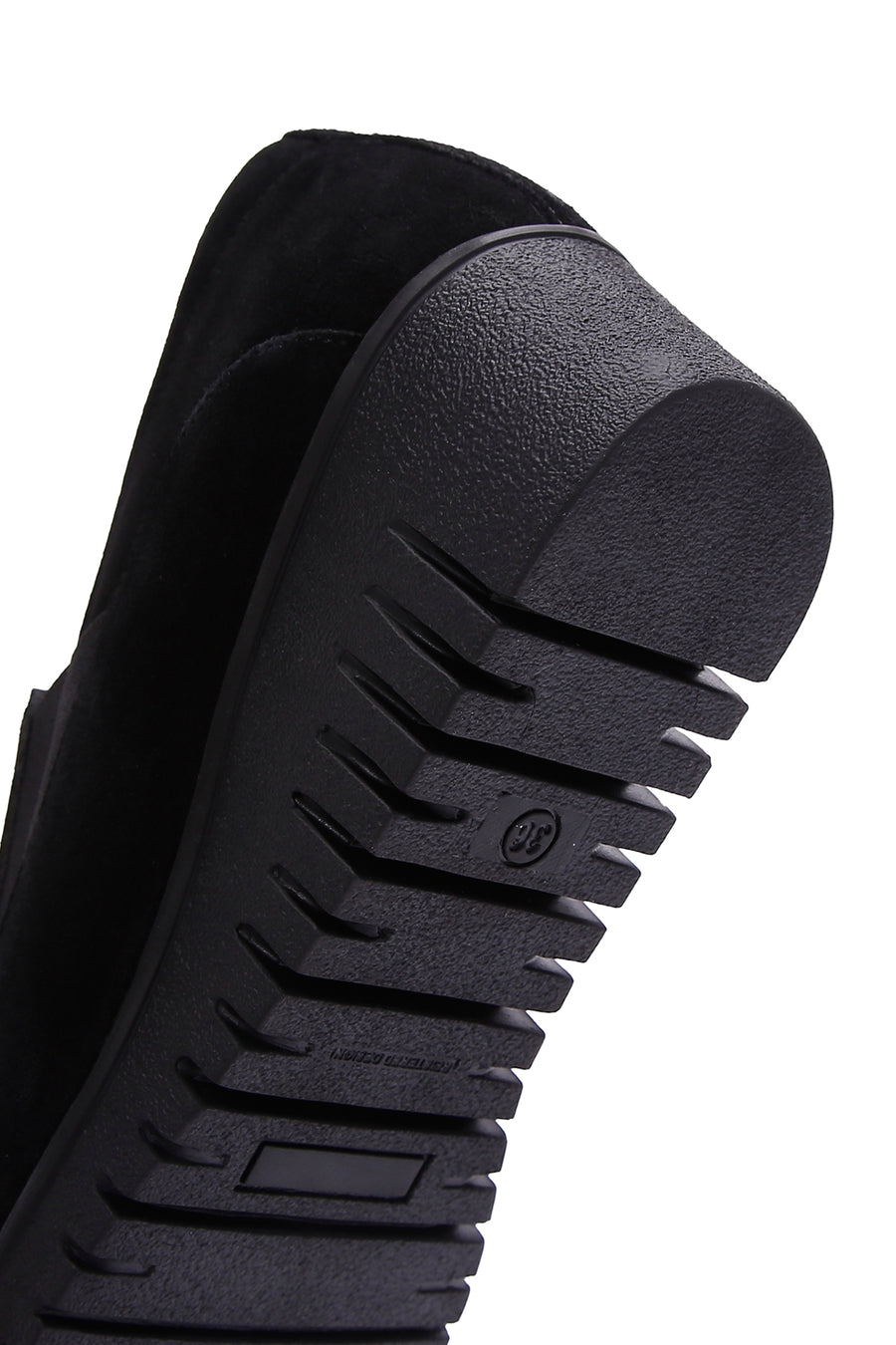 Women's Black Leather Comfort Wedge Heeled Loafer