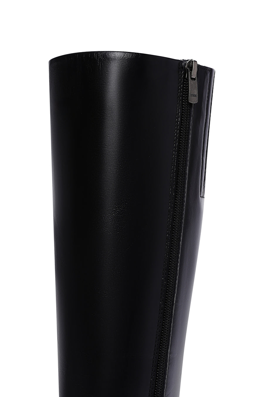 Women's Black Thick High-Sole Zippered Leather Boots