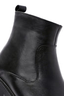 Men's Black Zippered Leather Casual Boots | Derimod
