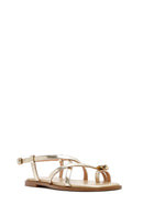 Women's Gold Metallic Flip Flop Sandals | Derimod