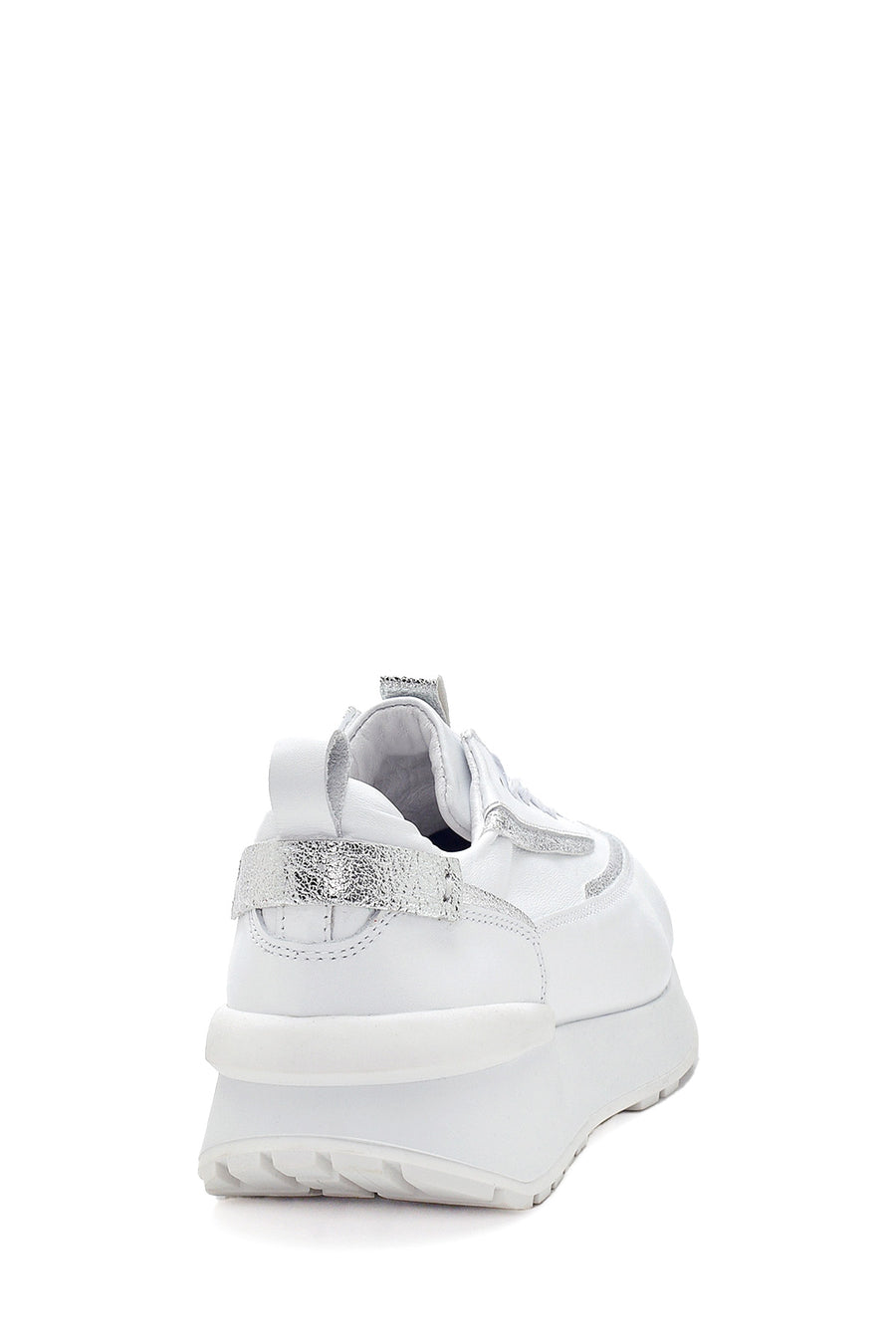 Kadın Beyaz Kalın Tabanlı Deri Sneaker