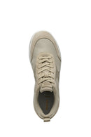 Geox Erkek Bej U Xtors D - Mesh + Suede Bağcıklı Süet Deri Sneaker | Derimod
