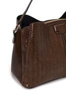 Woman Brown Long-Strap Printed Shoulder Bag | Derimod