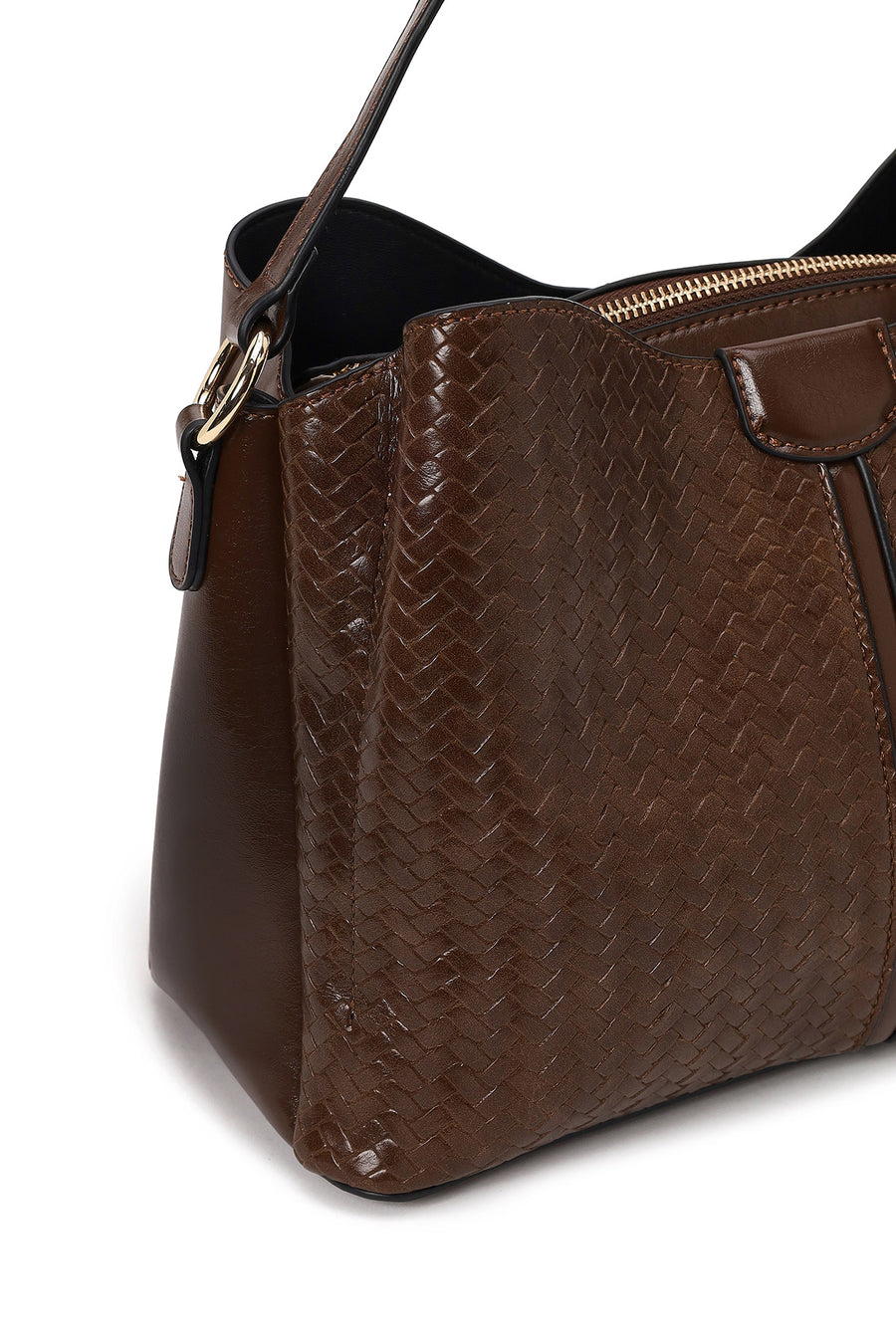 Woman Brown Long-Strap Printed Shoulder Bag