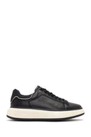 Erkek Siyah Kalın Tabanlı Deri Sneaker | Derimod