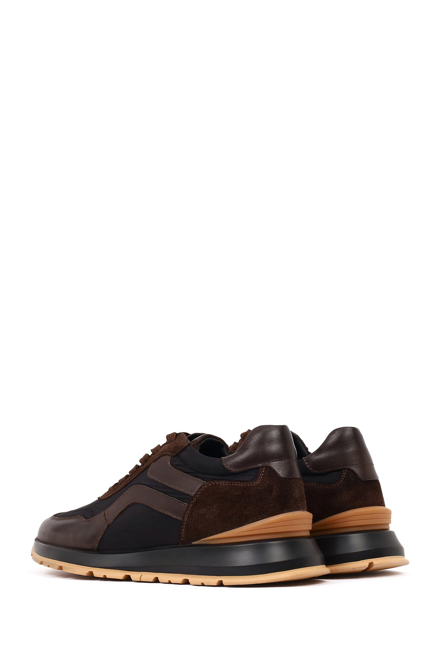 Men's Black Lace-Up Leather Sneaker
