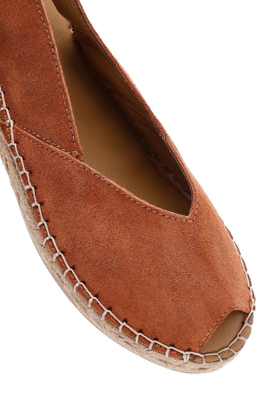 Women's Orange Suede Espadrille Sandals