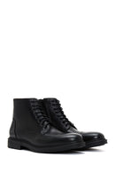 Men's Black Leather Casual Boots | Derimod