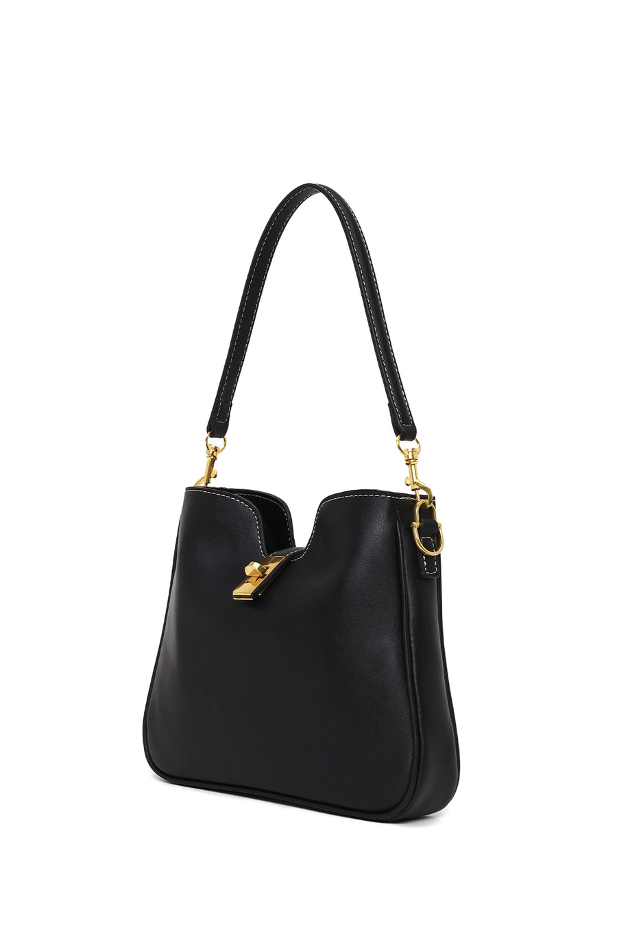 Woman Black Long-Strap Shoulder Bag