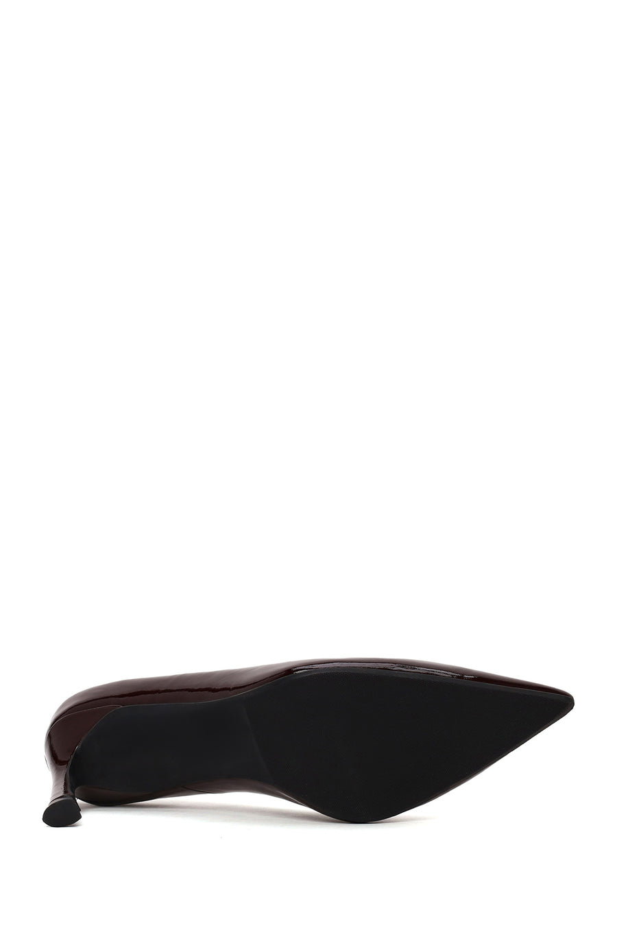 Kadın Bordo İnce Topuklu Rugan Deri Stiletto