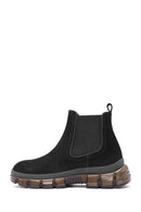 Men's Black Suede Leather Chelsea Boots | Derimod