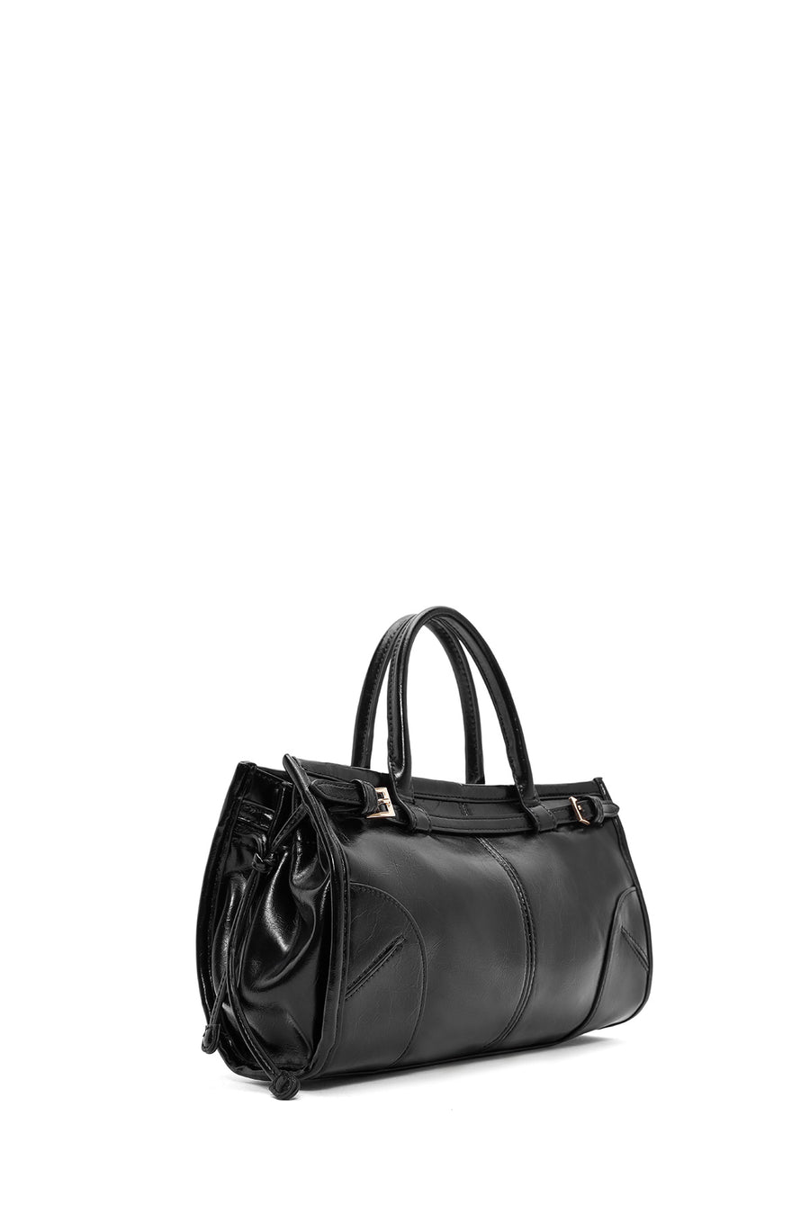 Woman Black Long-Strap Shoulder Bag