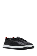 Men's Black Lace-up Leather Sneaker | Derimod