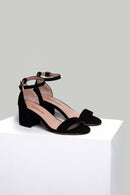 Suede Ankle Strap Women's Leather Heeled Sandals | Derimod
