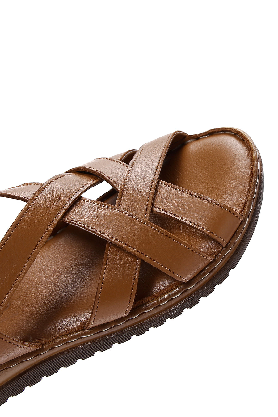Kadın Taba Deri Comfort Sandalet