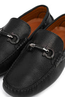 Men's Black Buckle Leather Casual Loafer | Derimod