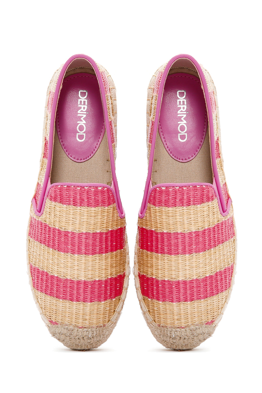 Women's Pink Straw Espadrilles