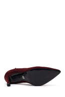 Kadın Bordo İnce Topuklu Süet Deri Stiletto | Derimod