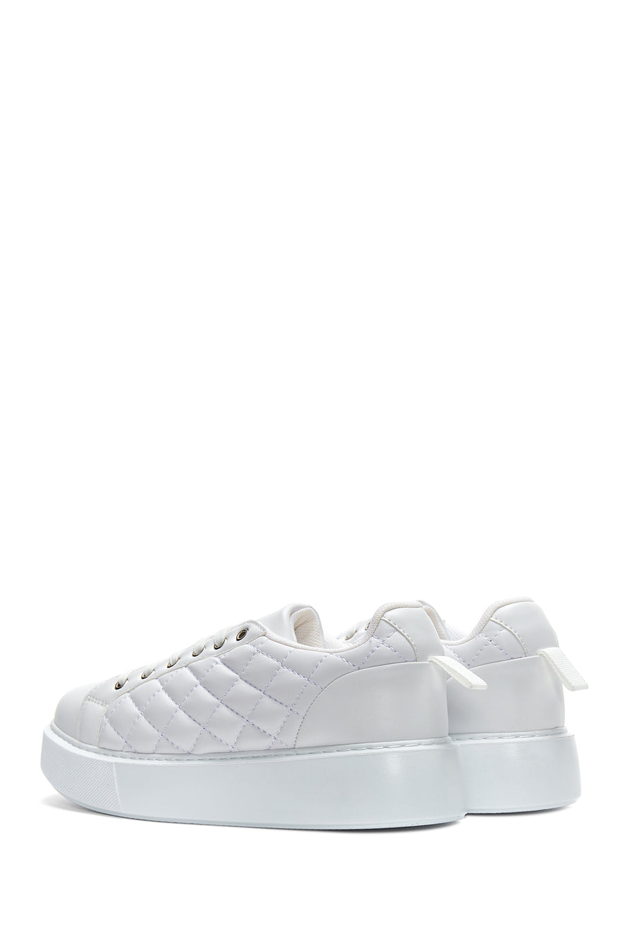 Kadın Beyaz Kapitone Kalın Tabanlı Sneaker