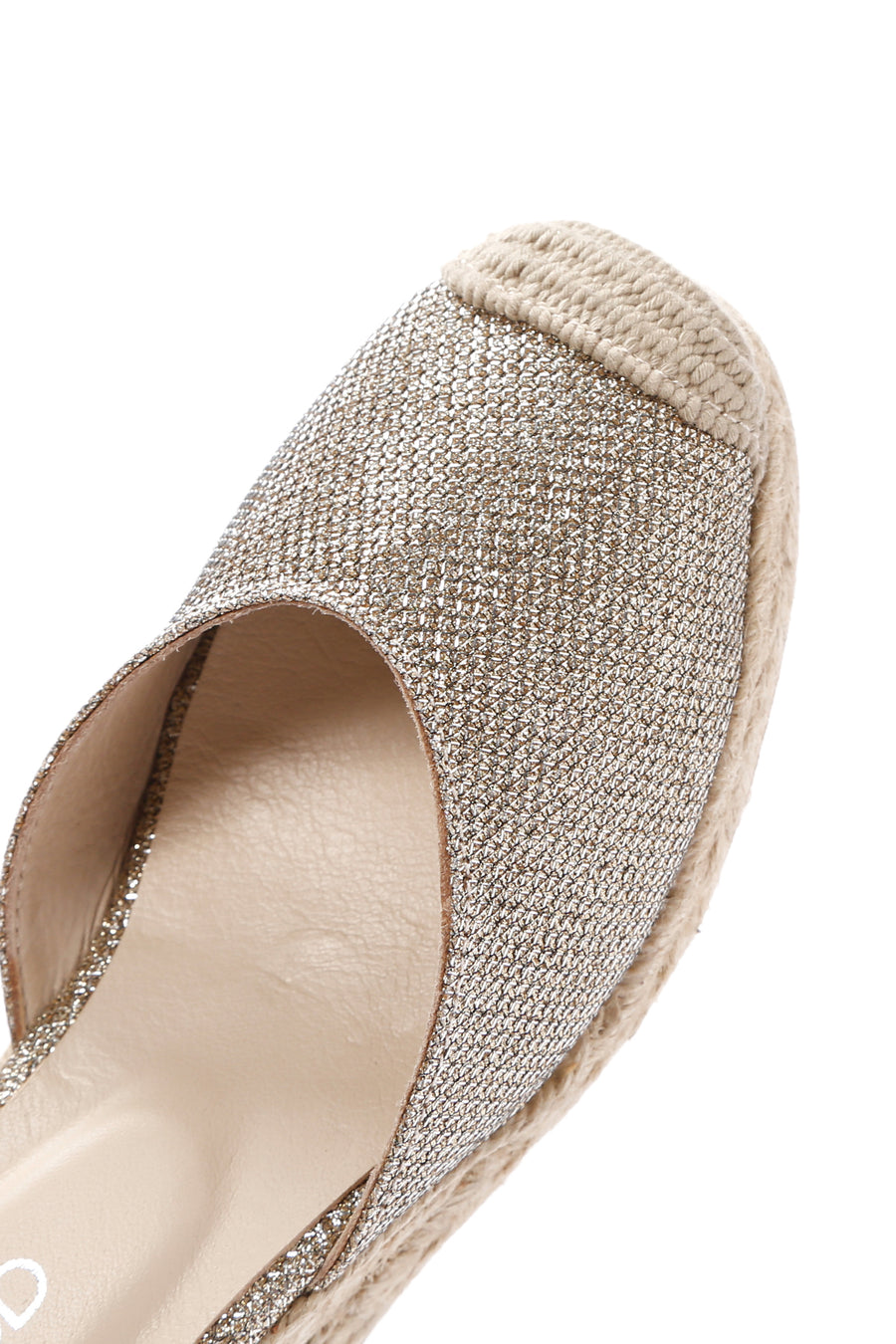 Women's Beige Ankle Strap Wedge Heels Leather Espadrille