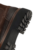 Male Brown Thick-Soled Suede Chelsea Boots | Derimod