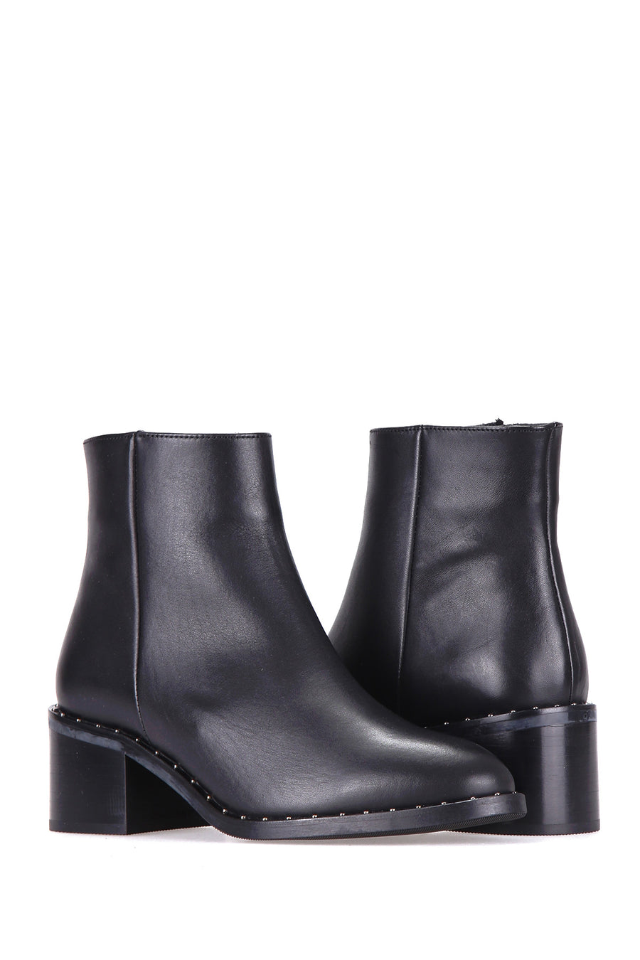 Women's Leather Boots with Stud Detail